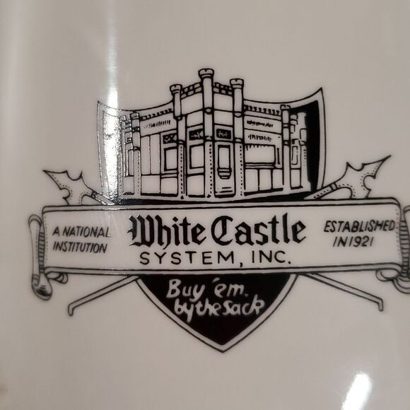 Vintage White Castle Hamburger Ceramic Coffee Mug Ashtray Buy‎ Em By The Sack! - Picture 2 of 4